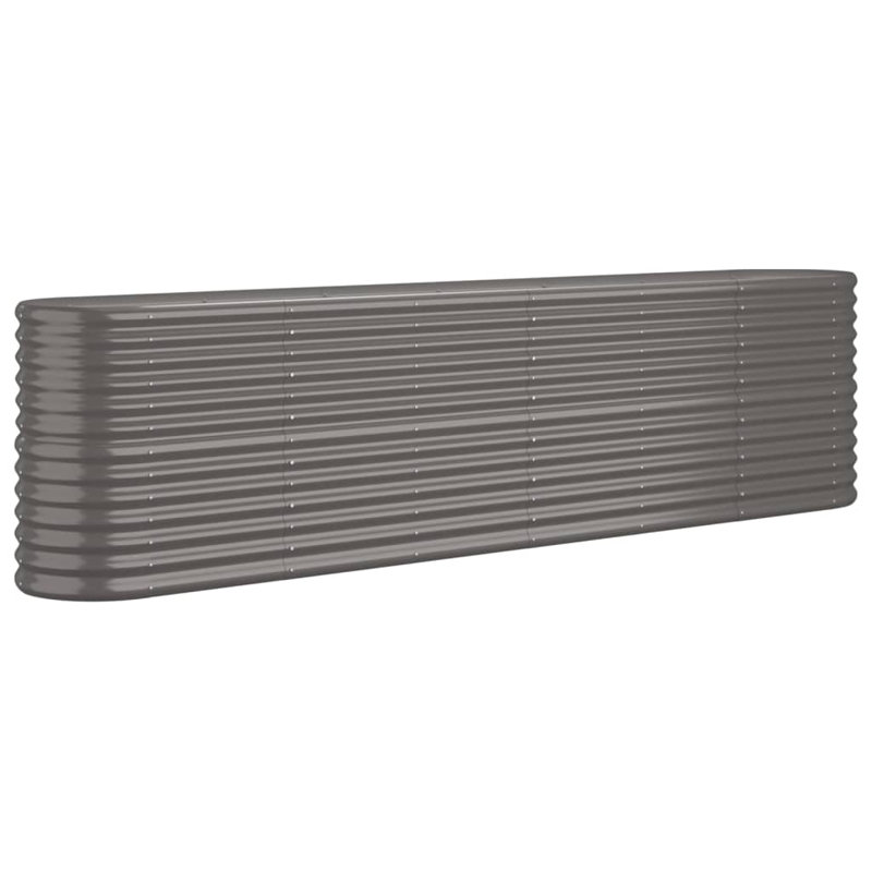 Garden Raised Bed Powder-coated Steel, 68 cm x 260 cm x 40cm, Grey