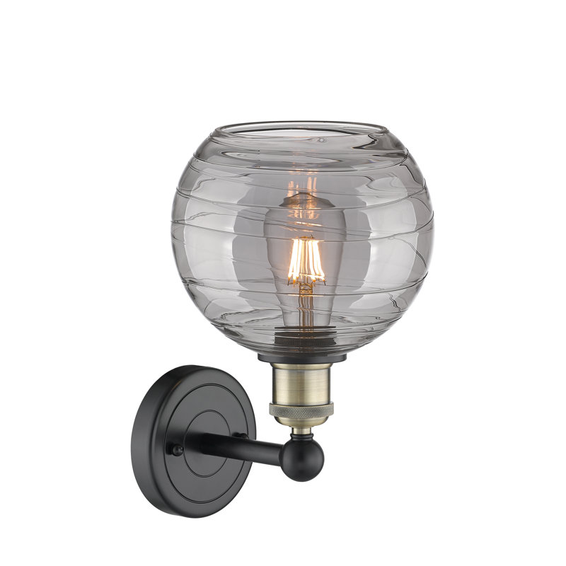 Plafonnier semi-encastré 1 lumière 8SM, Laiton antique noir