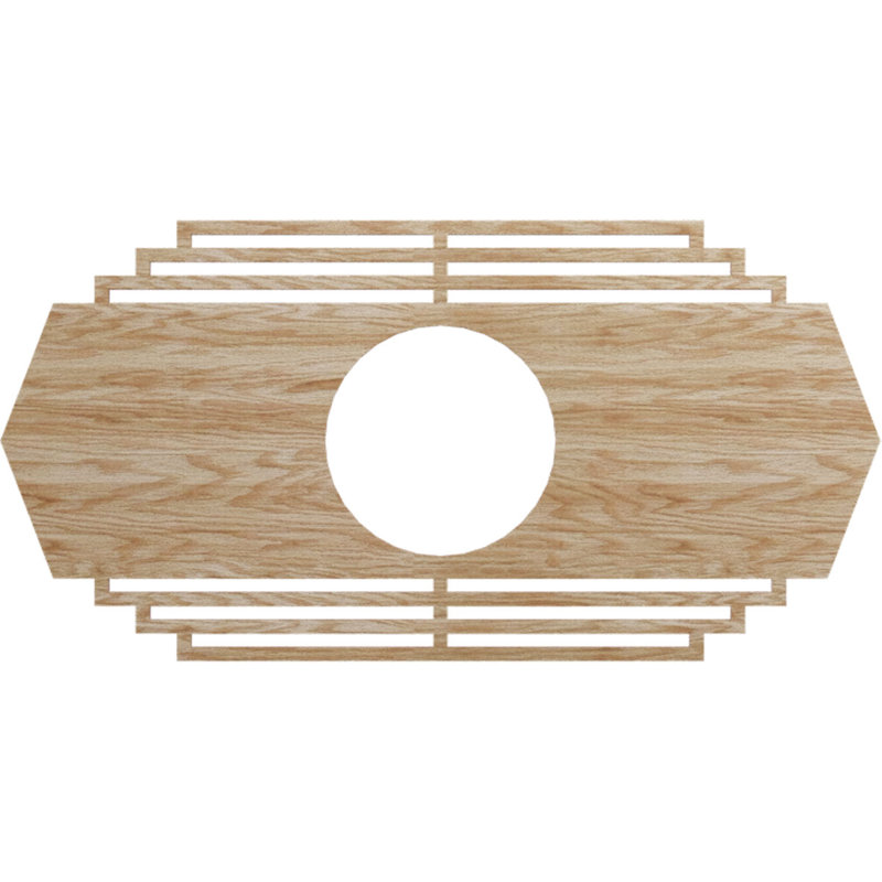 Médaillon de plafond en bois Chrysler, H 17 po x l 34 po x P 0,25 po, Chêne rouge