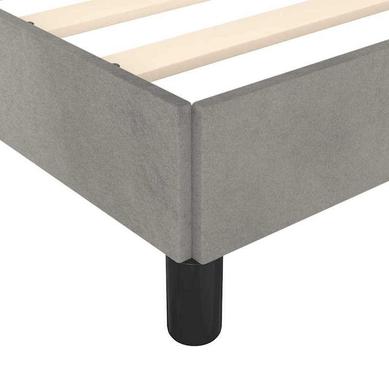 Darrisha Bed Frame, Upholstered Platform Bed Frame, No Mattress, Light Gray, California King