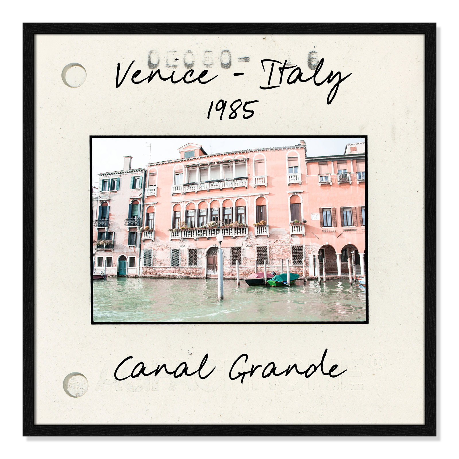 Ritona "Venice, Italy - Grand Canal" Print, Black Single Picture Framed Paper, 27.5" H x 27.5" W x 0.75" D
