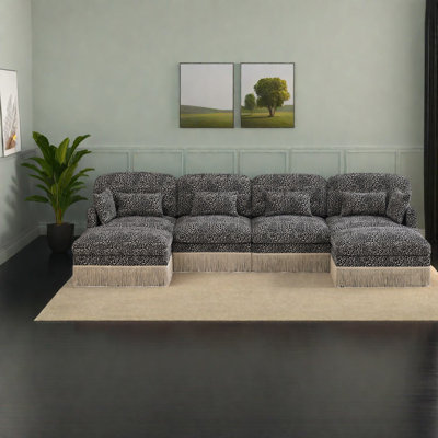 Large Modular Sofas, Chenille U Shaped Modern Home Living Room Seating