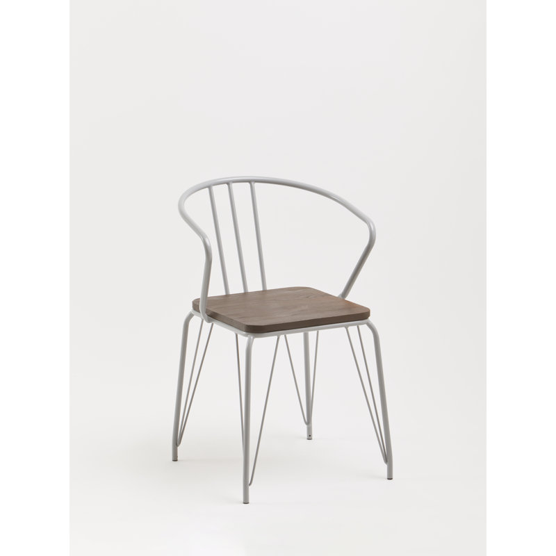Wolfsberg 46cm H Metal Windsor Back Side Chair, Light Brown/Grey