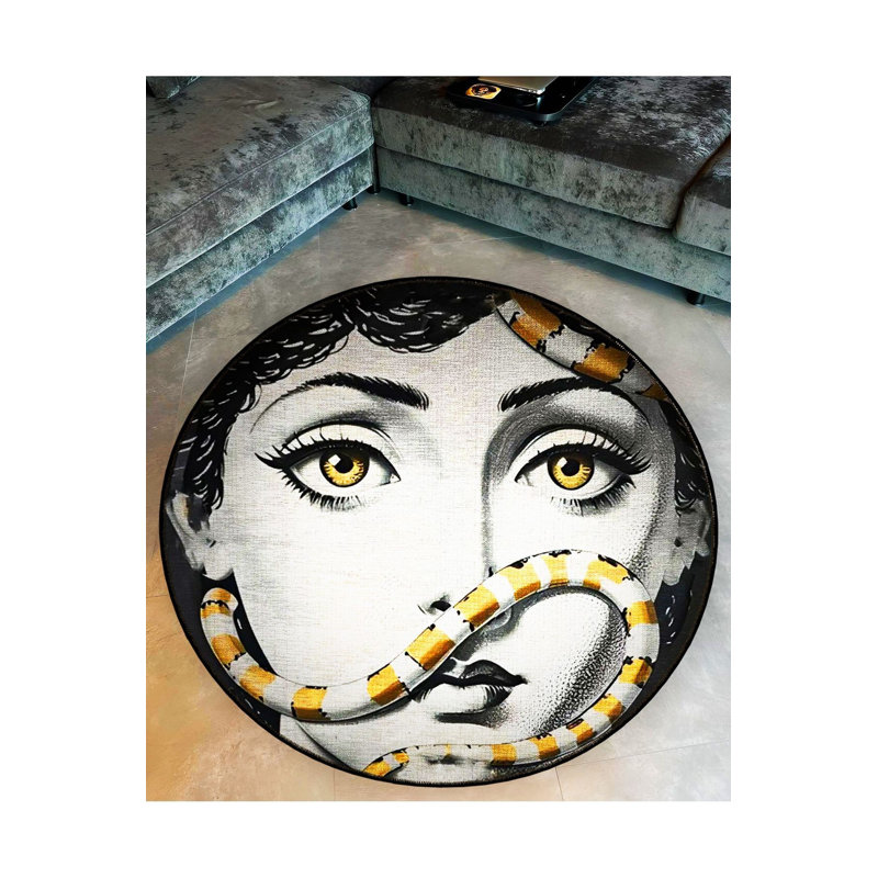 Tapis lavable noir à tête tissée noire