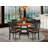 5 Piece Dining Table Set for 4 Includes a Round Kitchen Table with Dropleaf & Shelves and 4 Faux Leather Dining Room Chairs, 42x42 Inch, Black & Cherry-1061768502-1012241078-961266655