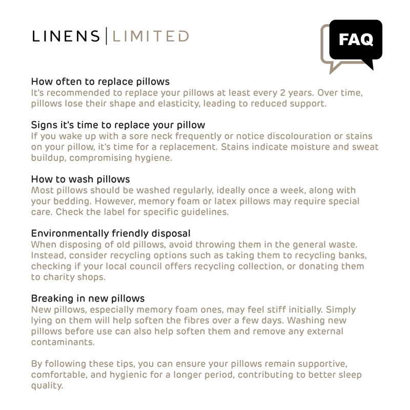 Linens Limited Soft Pillows, Made in the UK, Easy Care, Soft and Firm with Orthopedic Support, Hypoallergenic Polypropylene Hollowfibre, Machine Washable - Pack of 2