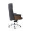 Fauteuil de direction en cuir véritable à haut dossier