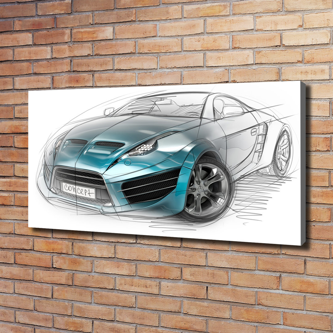 Auto-Skizze - Kunstdrucke auf Leinwand - Wrapped Canvas