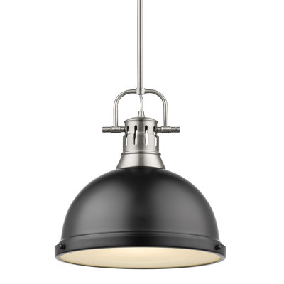 Luminaire suspendu dôme en acier à intensité variable 1 lumière Calico
