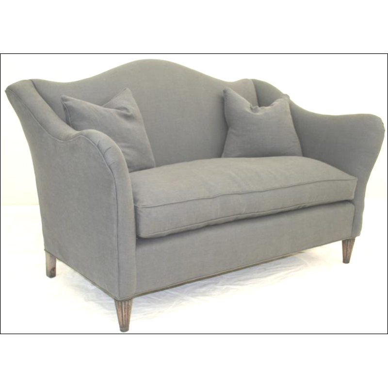 Leather Settee, Hair Hide Brown/White, Old Gold E, Brushy Bayou