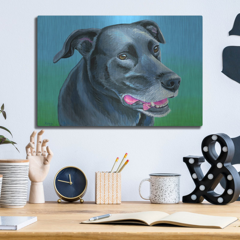 «Black Lab Mix» par Rebecca Wang Art, H 12 po x l 16 po
