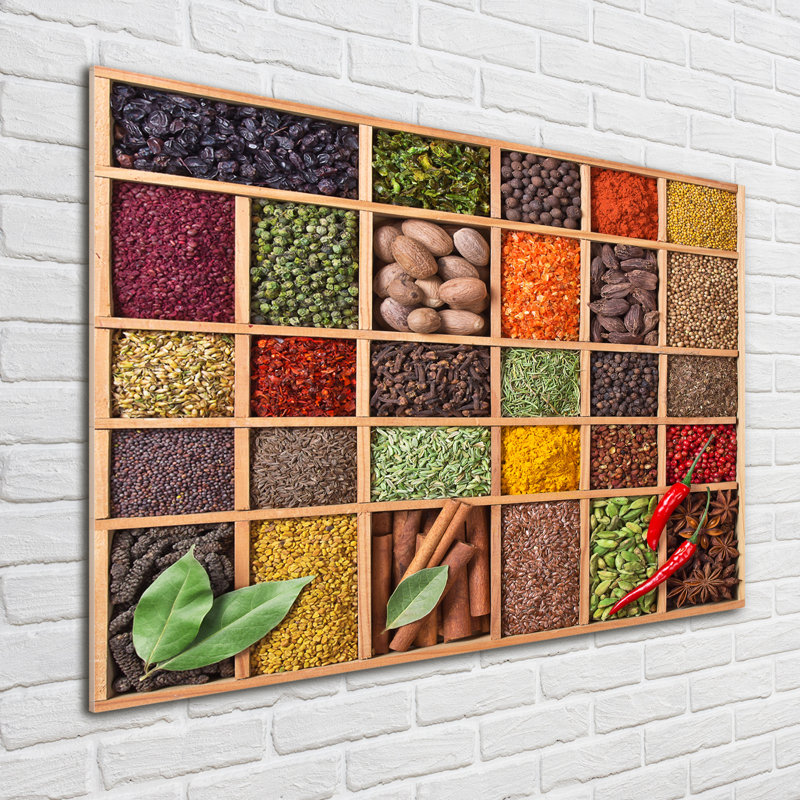 Spices And Herbs - No Frame Print on Glass