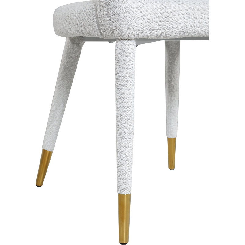 Chaise parsons rembourrée 31,5 po Yonkers, Tissu crème bouclé