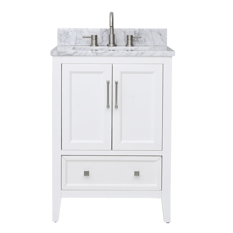 Everette 25'' W Single Vanity, White, 25"
