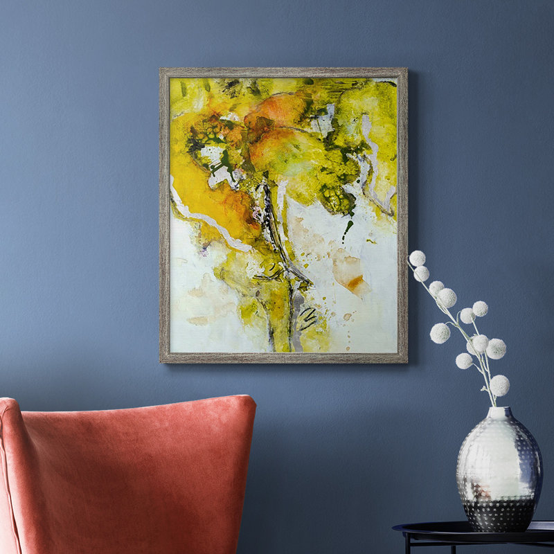 Toile encadrée de qualité supérieure Golden Foliage II - prête à être accrochée, Argent patiné, H 24 po x l 20 po