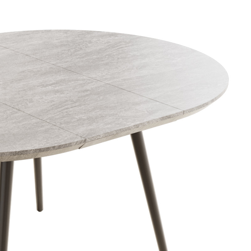 Table de salle à manger Modern Kitchen, table de salle à manger extensible de 43 à 59 po, table ronde à ovale, Gris