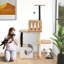  Wood Cat Tree w/Dual Cat Condos Sturdy Metal Tubes Frame Sisal Scratching Posts