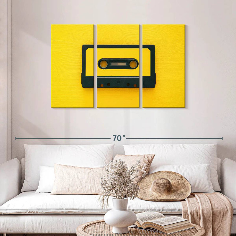 Cassette jaune Abarca, H 28 po x l 45 po