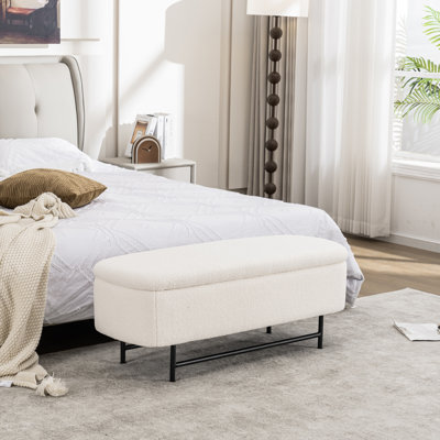Atiksh Fabric Upholstered Storage Bedroom Bench
