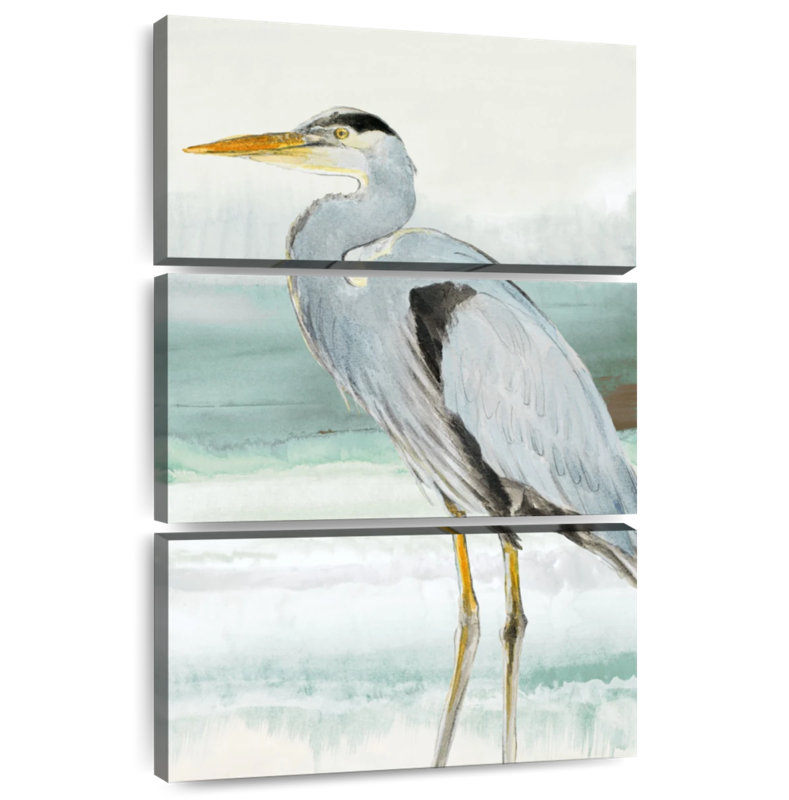 Brampt Heron On Seaglass I, 57" H x 36" W