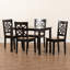 Ensemble de salle à manger 5 pièces Annorah en bois brun foncé et brun noyer, H 37,4 po x l 17,9 po x P 19,9 po-791202034-791202035-692721989