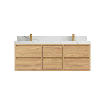 60'' Double Bathroom Vanity with Quartz Top