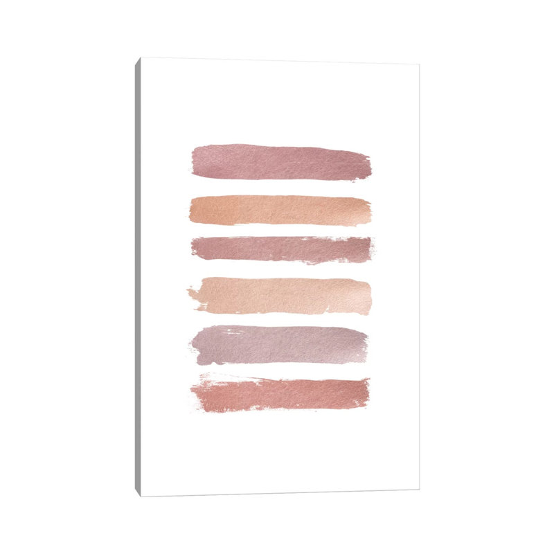 Dusty Rose Stripes 1 Piece Wrapped Canvas Wall Art, 66.04 cm H x 45.72 cm W x 3.175 cm D