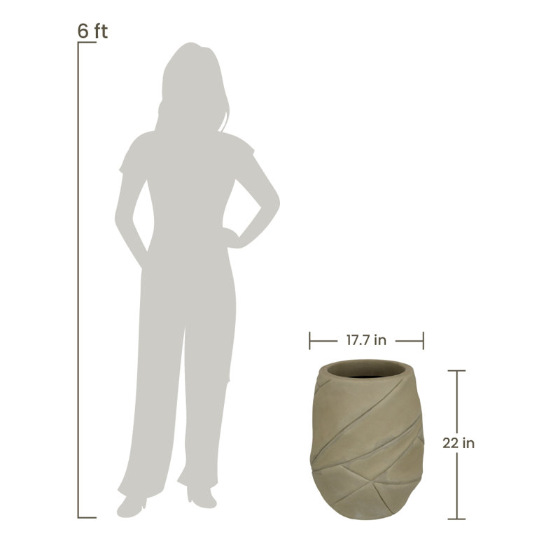 Pot à fleurs rond écologique Dellah ECOBO, utilisation intérieure / extérieure quatre saisons Guarani, Beige