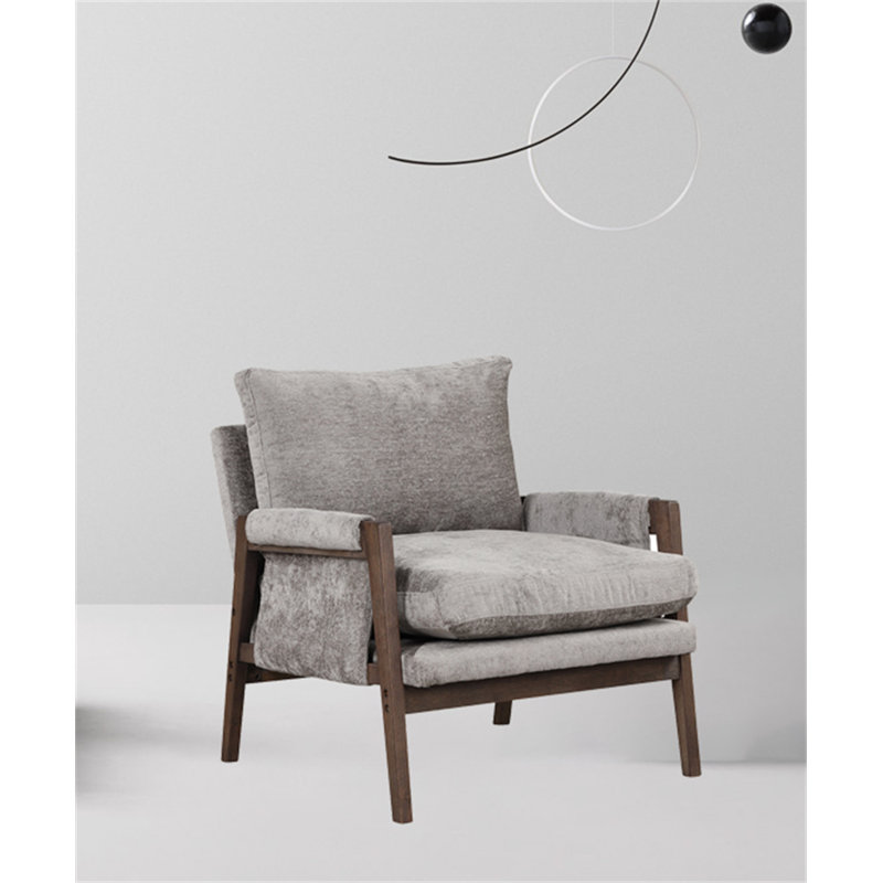 Fauteuil d'appoint en velours, Velours gris