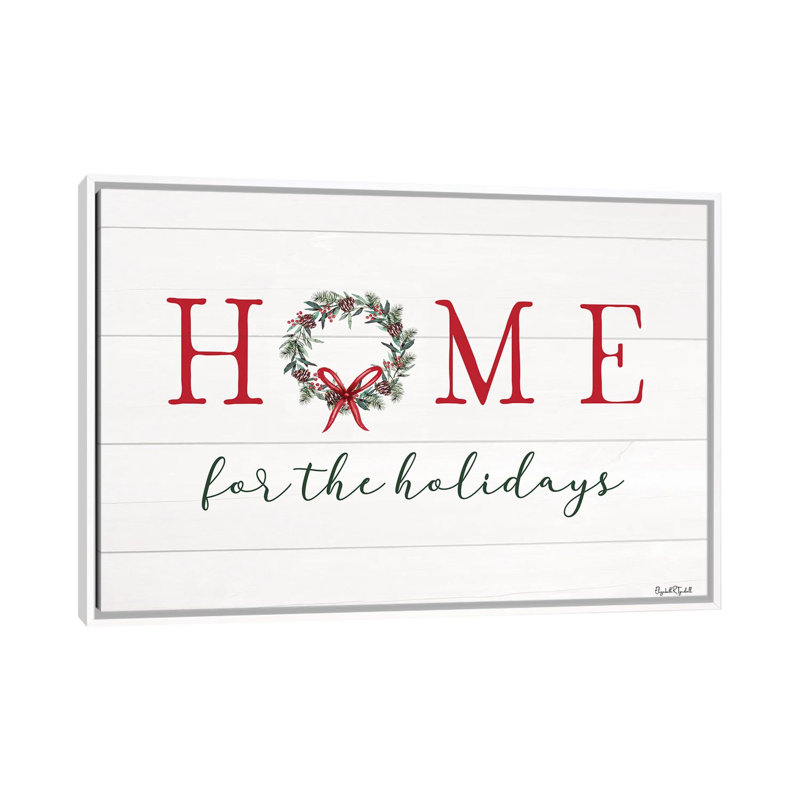 Home For The Holidays - Wall Art Print - Framed Canvas, 26" H x 40" W, Framed Print without Mat, White