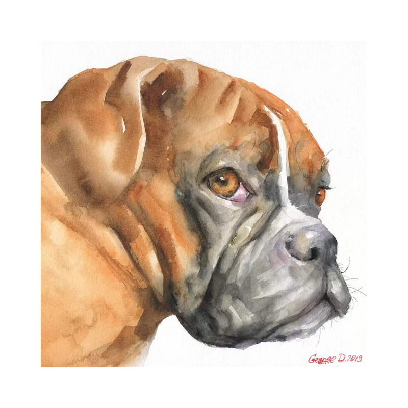 Boxer by George Dyachenko - Wrapped Canvas Painting, 30.48 cm H x 30.48 cm W