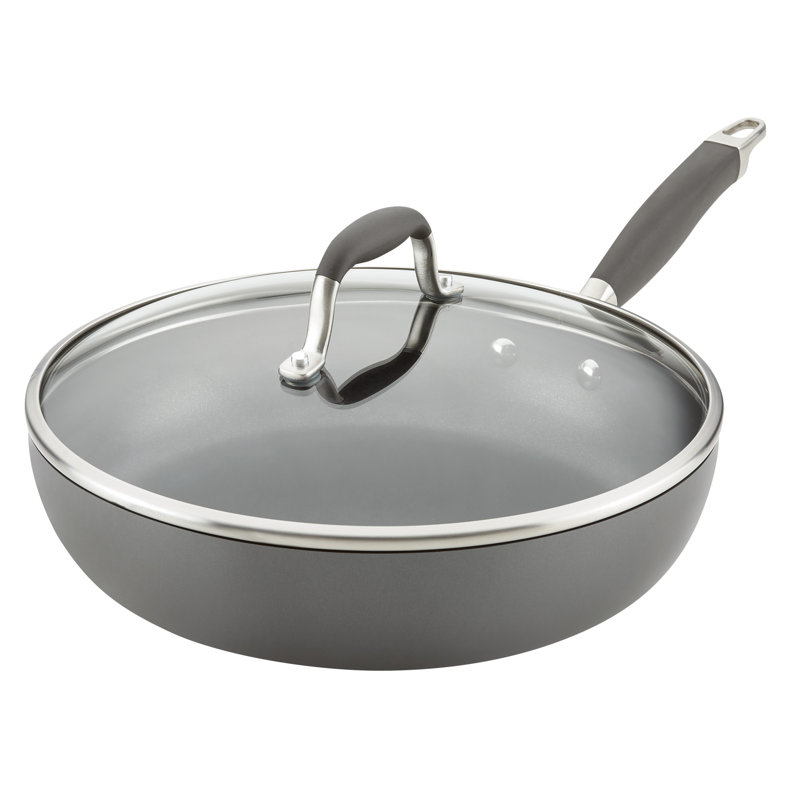 Anolon Advanced Bronze Hard-Anodized Nonstick Ultimate Pan with Lid, 12-Inch, Gray