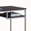 Bureau d'ordinateur à finition brun foncé avec pieds en métal argenté Jericho, H 29,76 po x l 47,88 po x P 21,86 po