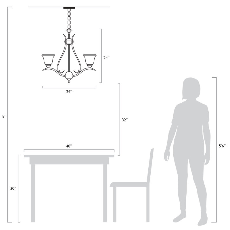 Baronne 5 - Light Dimmable Classic / Traditional Chandelier, Brushed Nickel