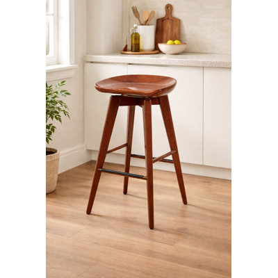 Basnti Swivel Solid Wood Counter Stool