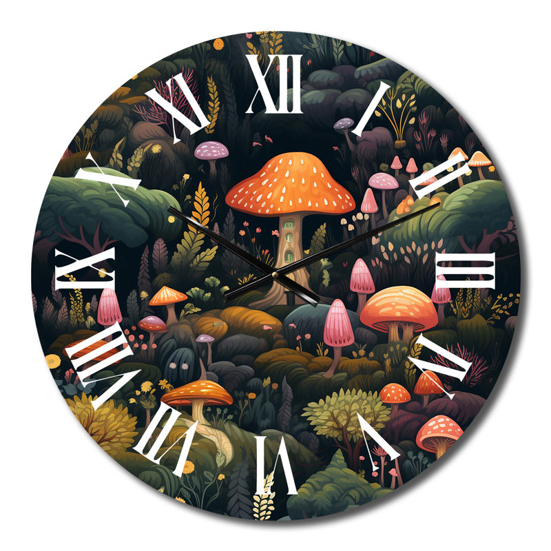 Horloge murale Magical Mushroom Enchanted Forest, Petit