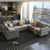U-Shaped Corner Modular Upholstered Sectional Sofa with Storage Seat