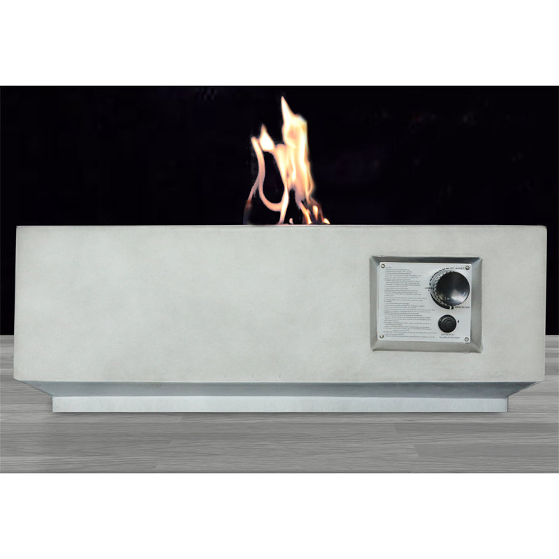 Fiber Reinforced Concrete Propane Gas Fire Pit Table, Gray