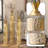 metal centre vases with growing vine patterns, set of 3