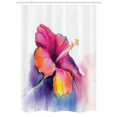 Floral Shower Curtain with Hooks Included