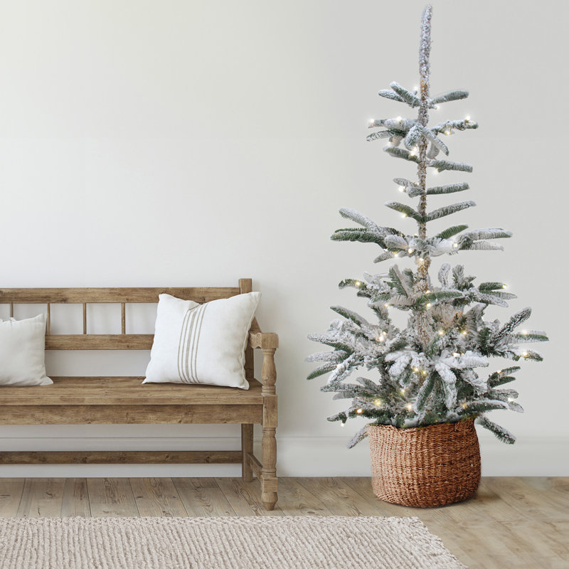 Sapin de Noël artificiel vert enneigé 9 pi avec lumières claires et claires 9 pi Nordmann