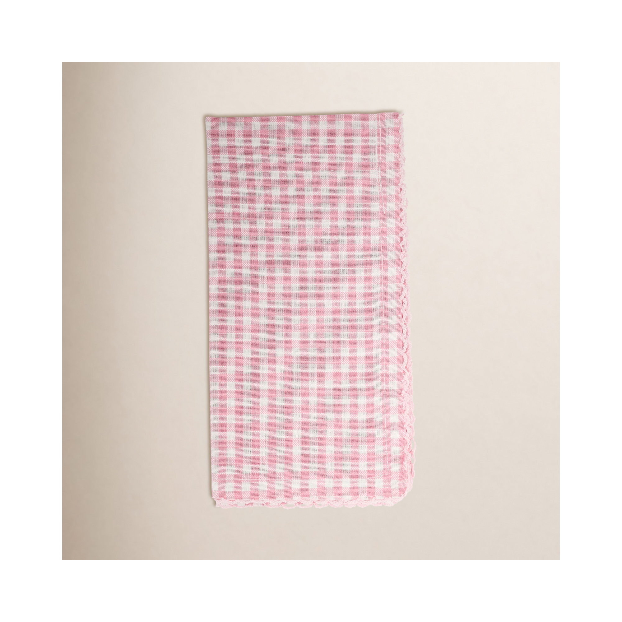 Anij 4 Piece 100% Cotton Napkin Set, Pink