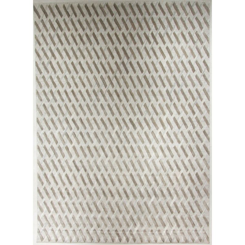 Geometric Area Rug in Gray, Rectangle 10' x 14'