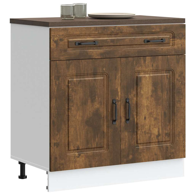 Kitchen Base Cabinet Kalmar Engineered Wood, Smoked Oak