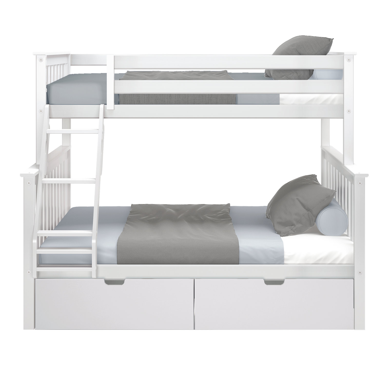 Bolles Bunk Bed with Drawers, Twin over Full, White