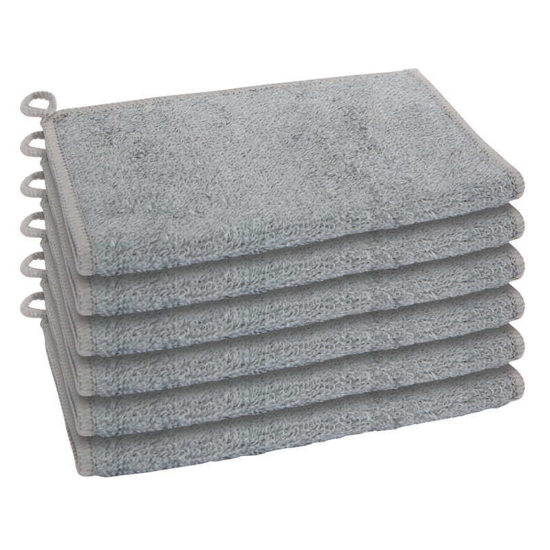 Ensemble de 6 linges de cuisine unis, Gris