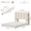 Lit plateforme tapissier moderne avec lumières DEL, ports USB, casiers latéraux et 2 tiroirs sous le lit, cadre de lit avec rangement-1421295007-1421295005