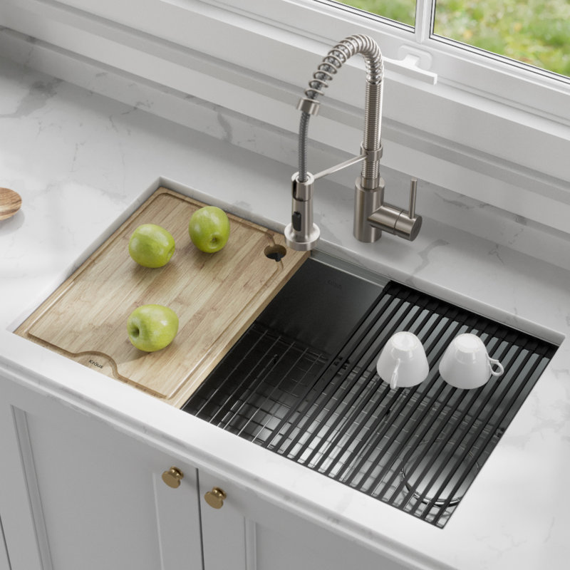Évier de cuisine encastrable L 32 po x l 19 po Artec Pro Workstation, Acier inoxydable