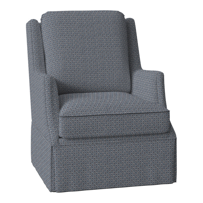 Savannah Swivel Wingback Chair, Perigold Rise Indigo