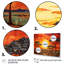 Savannah coucher de soleil en safari africain dans les teintes 2 - décoration murale mosaïque bohème-397728216-397728215